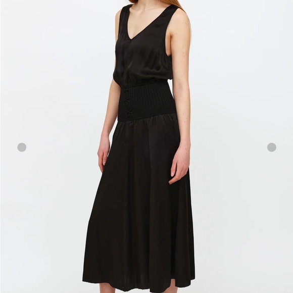 Aritzia Wilfred Silk Lace up midi dress - Picture 3 of 10